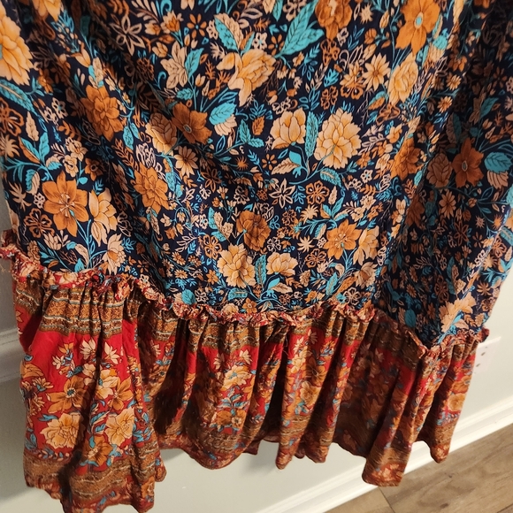 Baltic Born Leeanne Midi Dress Navy Multi Floral Boho Medium Maxi - Picture 10 of 15